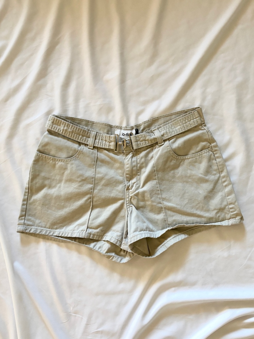 Y2K Jordache Khaki Low-Rise Buckle Shorts